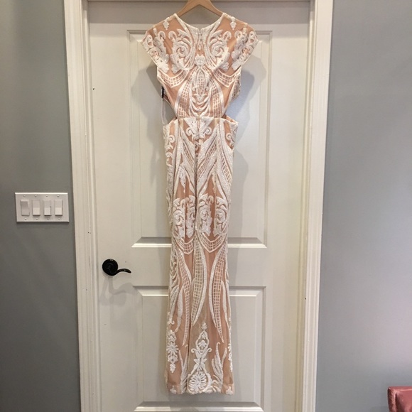 NWT White Nude Ryse Sequined Emily Cut Out Dress - Picture 4 of 4